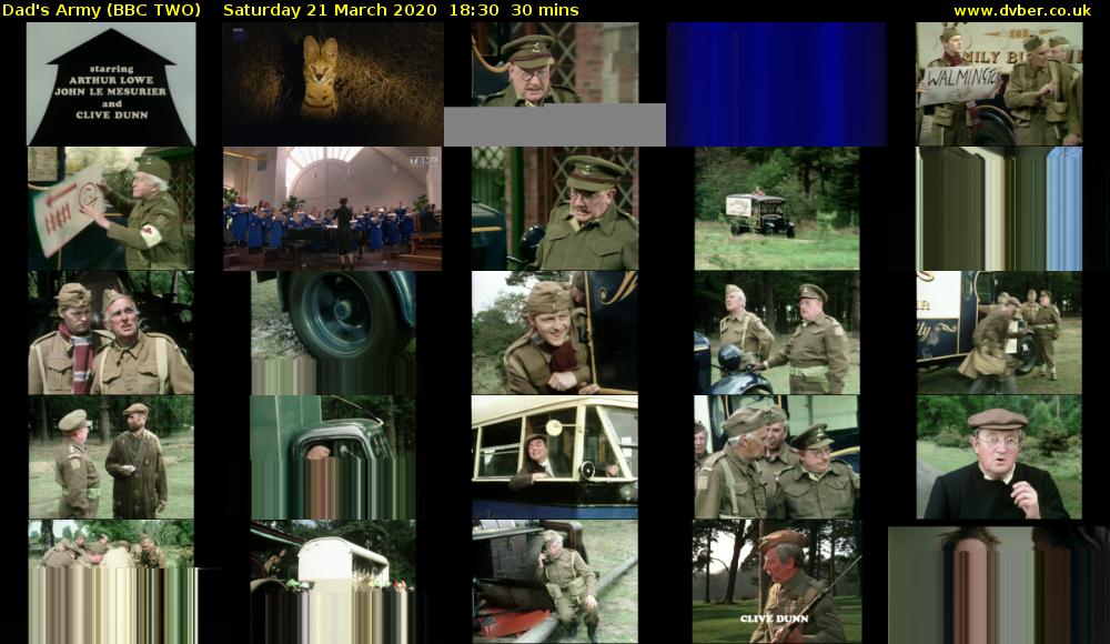 Dad's Army (BBC TWO) Saturday 21 March 2020 18:30 - 19:00