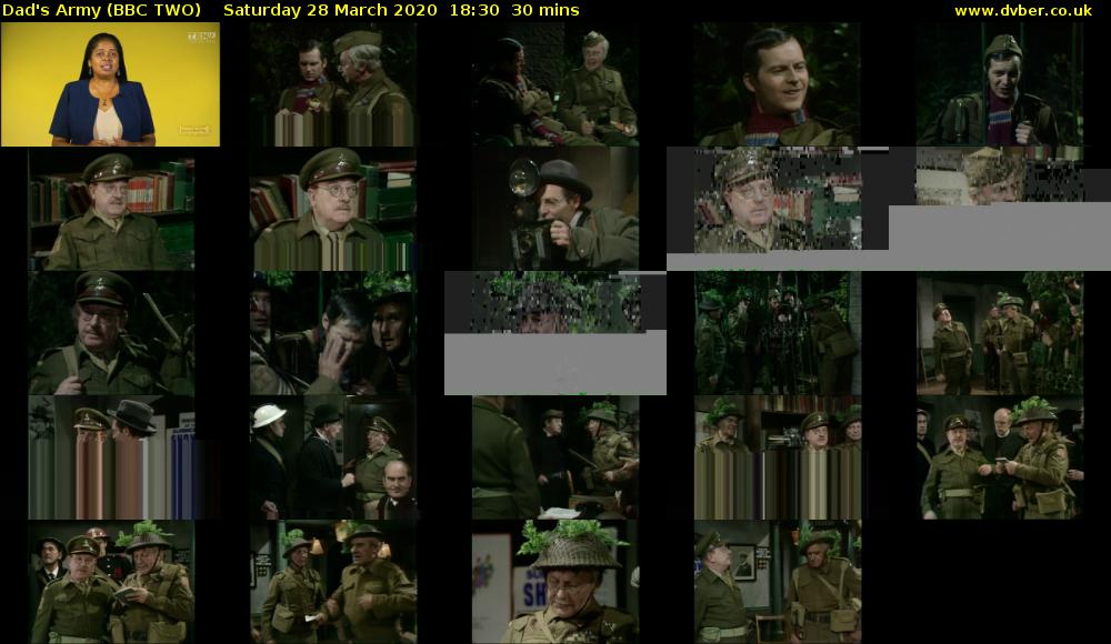 Dad's Army (BBC TWO) Saturday 28 March 2020 18:30 - 19:00