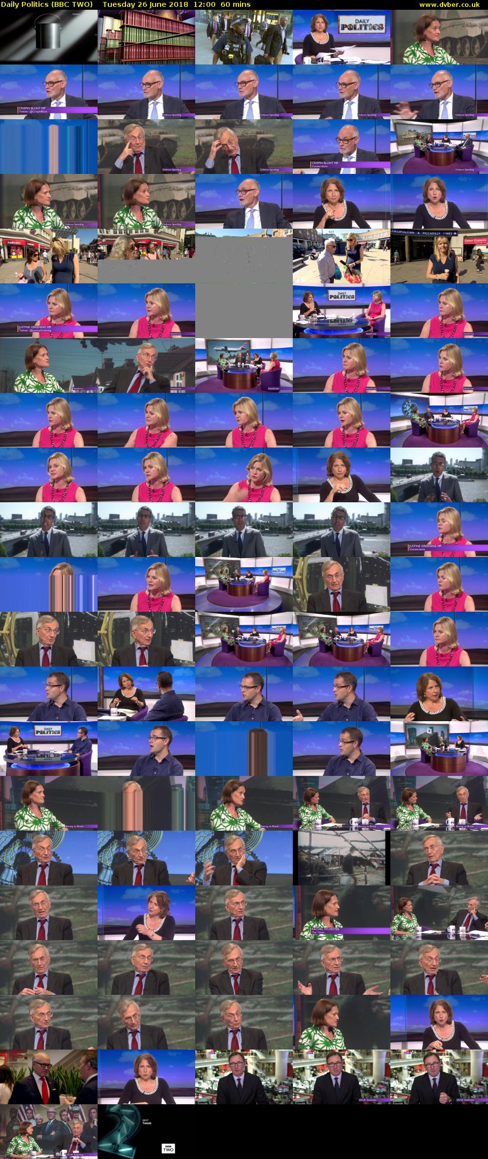 Daily Politics (BBC TWO) Tuesday 26 June 2018 12:00 - 13:00