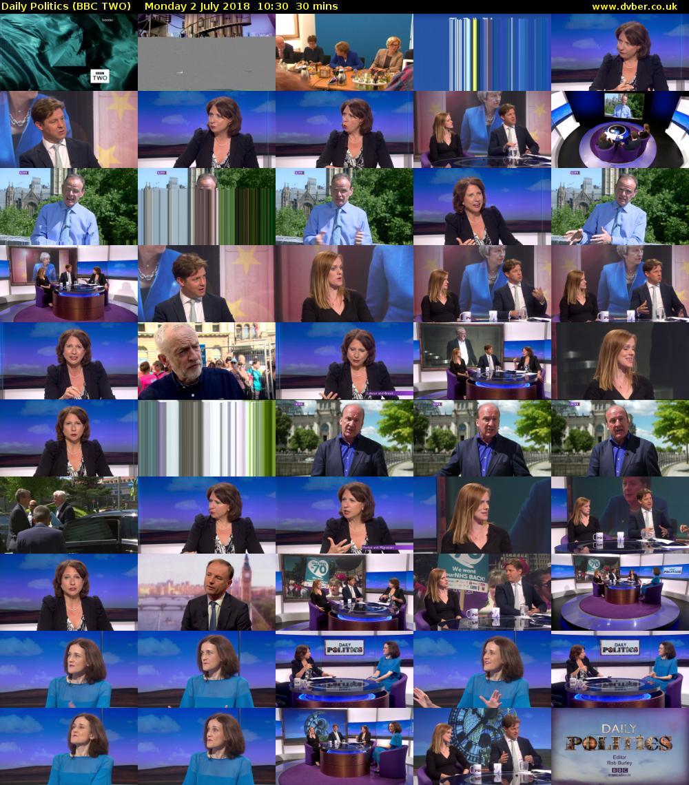 Daily Politics (BBC TWO) Monday 2 July 2018 10:30 - 11:00