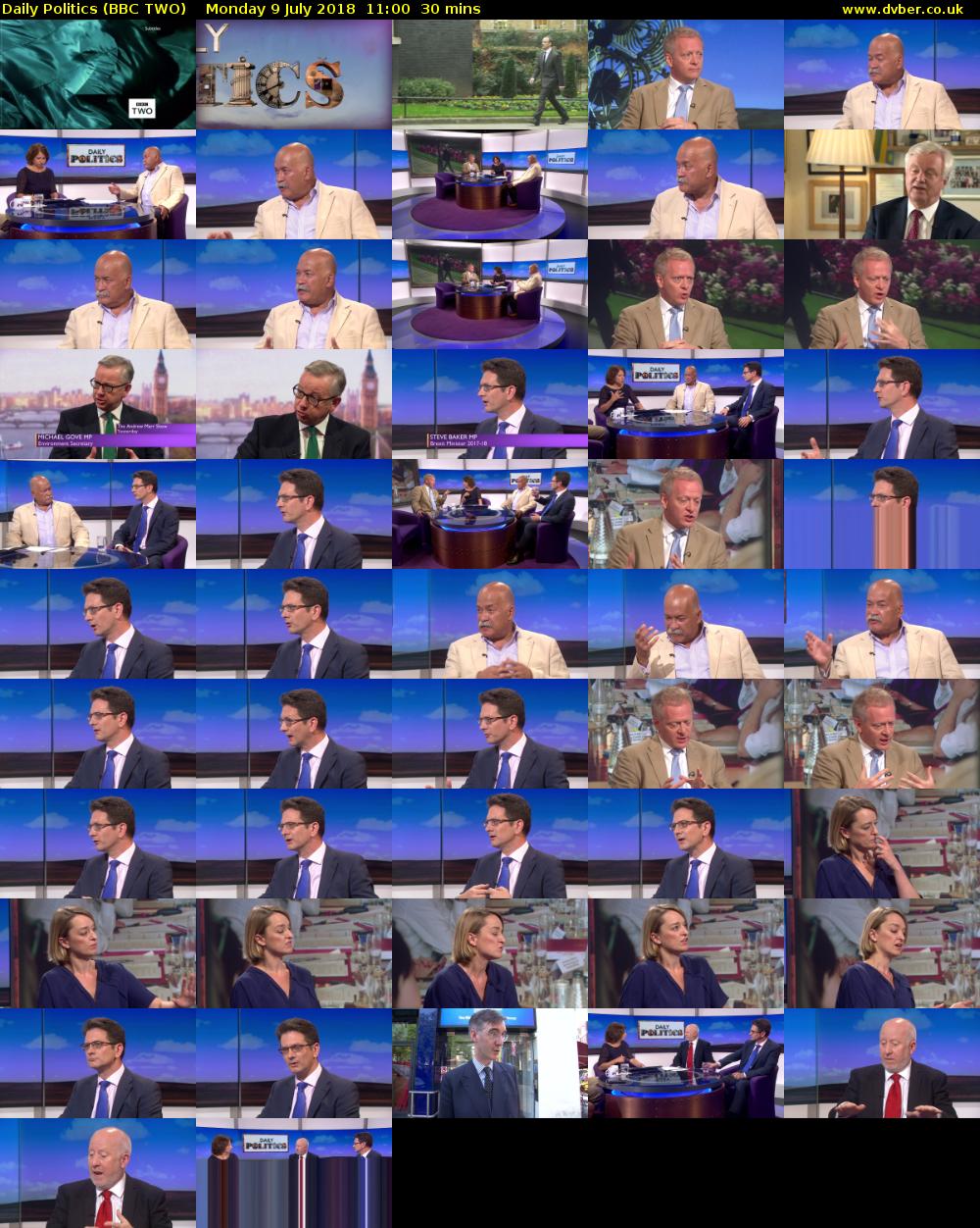 Daily Politics (BBC TWO) Monday 9 July 2018 11:00 - 11:30