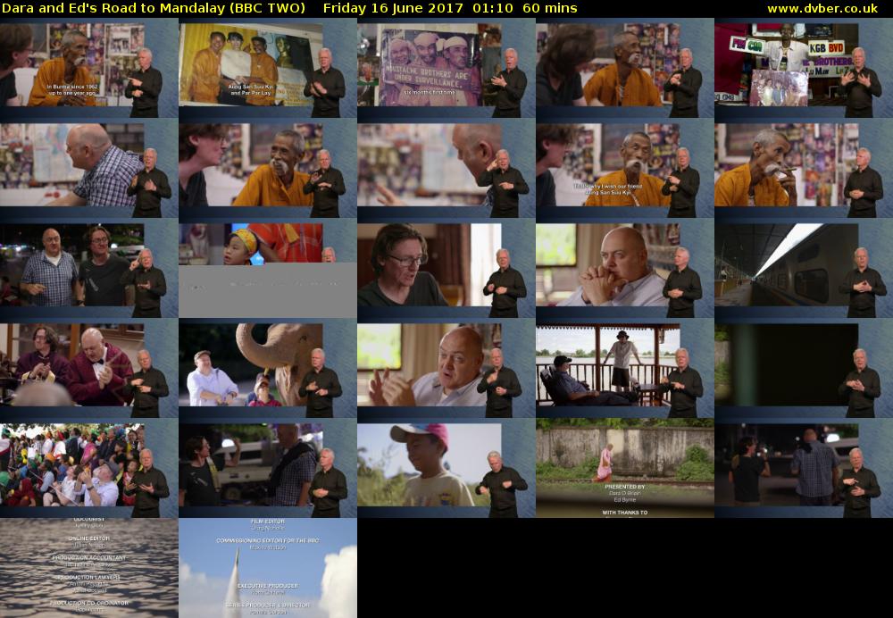 Dara and Ed's Road to Mandalay (BBC TWO) Friday 16 June 2017 01:10 - 02:10