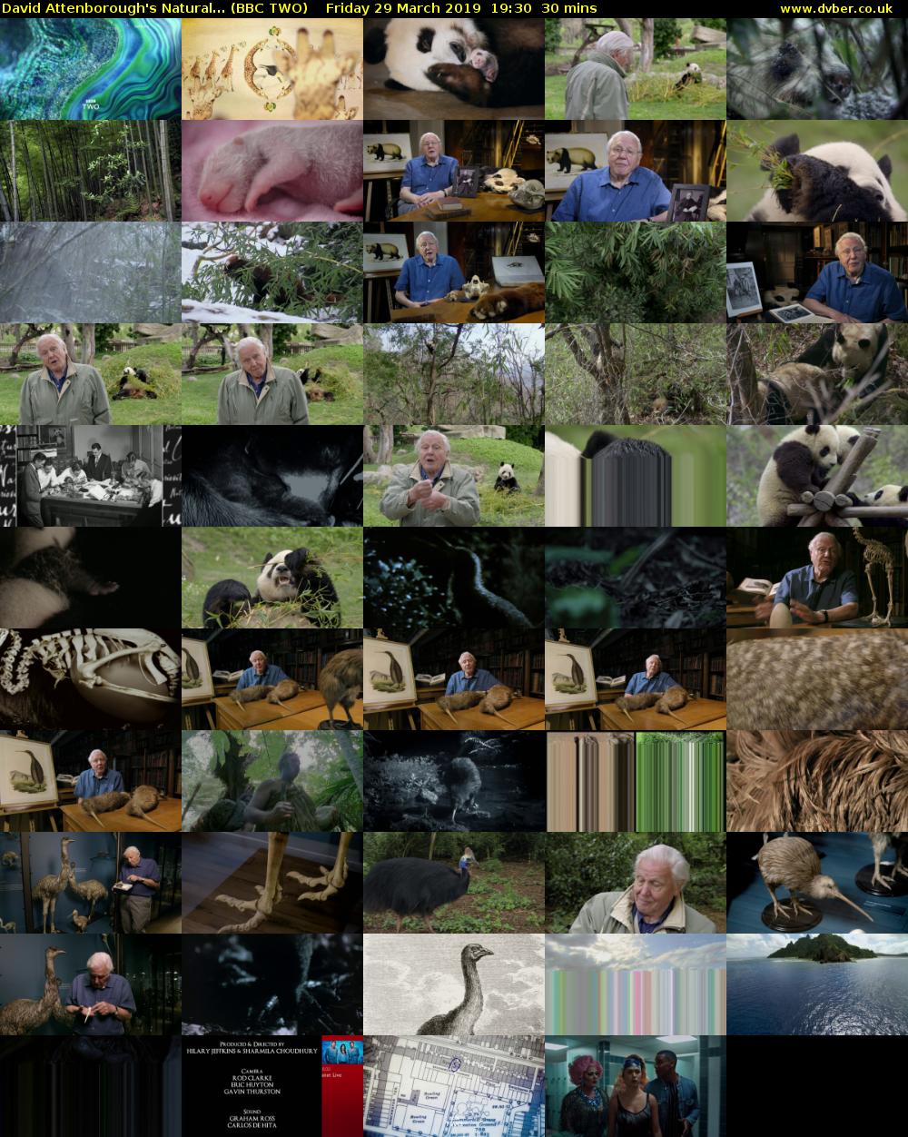 David Attenborough's Natural... (BBC TWO) Friday 29 March 2019 19:30 - 20:00