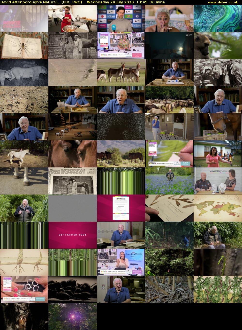 David Attenborough's Natural... (BBC TWO) Wednesday 29 July 2020 13:45 - 14:15