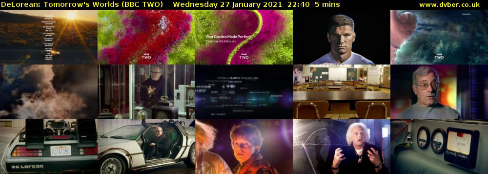 DeLorean: Tomorrow's Worlds (BBC TWO) Wednesday 27 January 2021 22:40 - 22:45