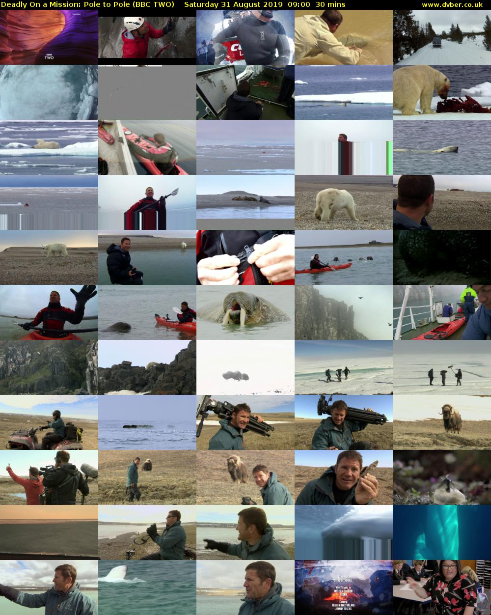 Deadly On a Mission: Pole to Pole (BBC TWO) Saturday 31 August 2019 09:00 - 09:30