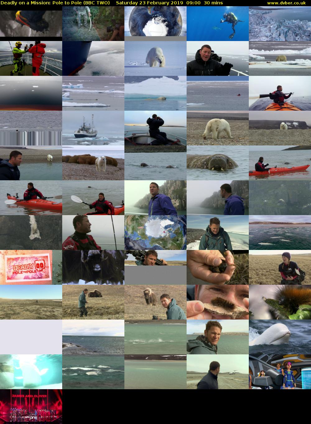 Deadly on a Mission: Pole to Pole (BBC TWO) Saturday 23 February 2019 09:00 - 09:30