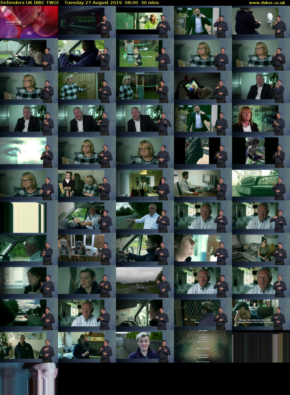 Defenders UK (BBC TWO) Tuesday 27 August 2019 08:00 - 08:30