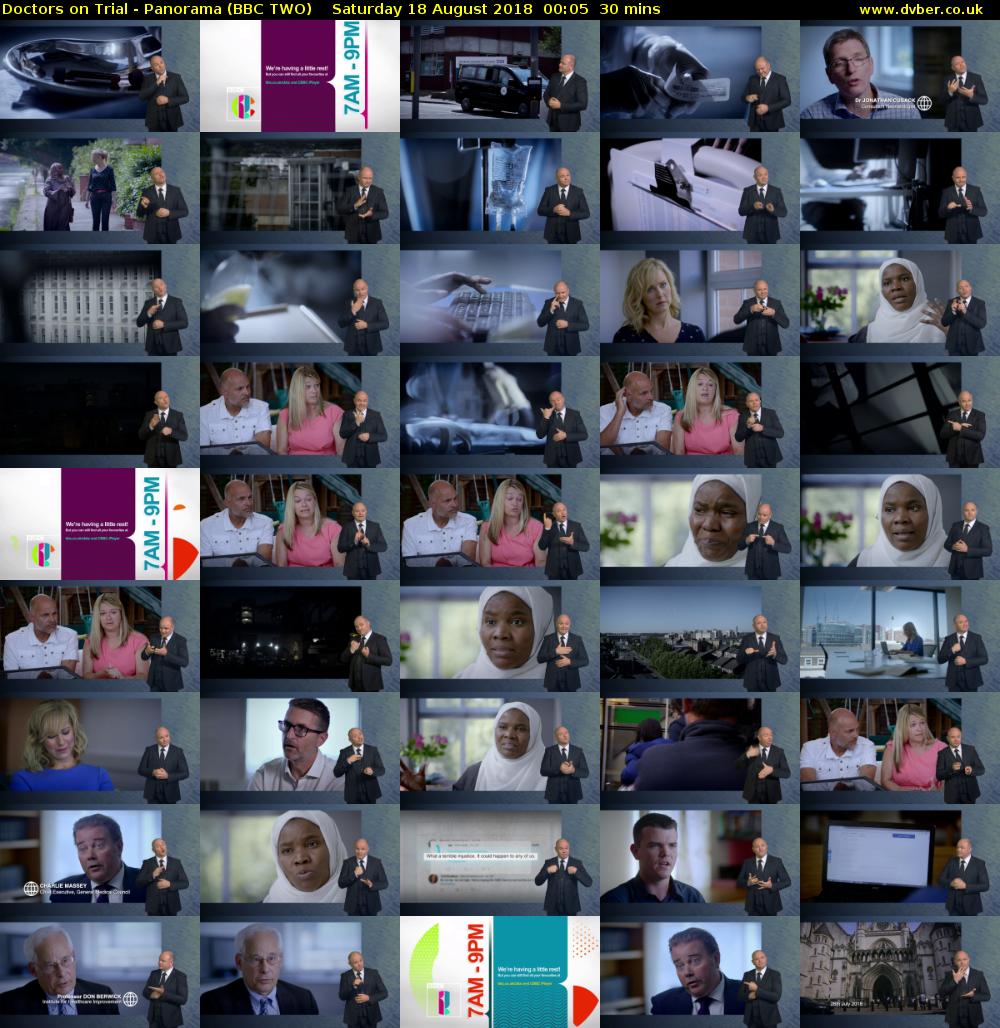 Doctors on Trial - Panorama (BBC TWO) Saturday 18 August 2018 00:05 - 00:35