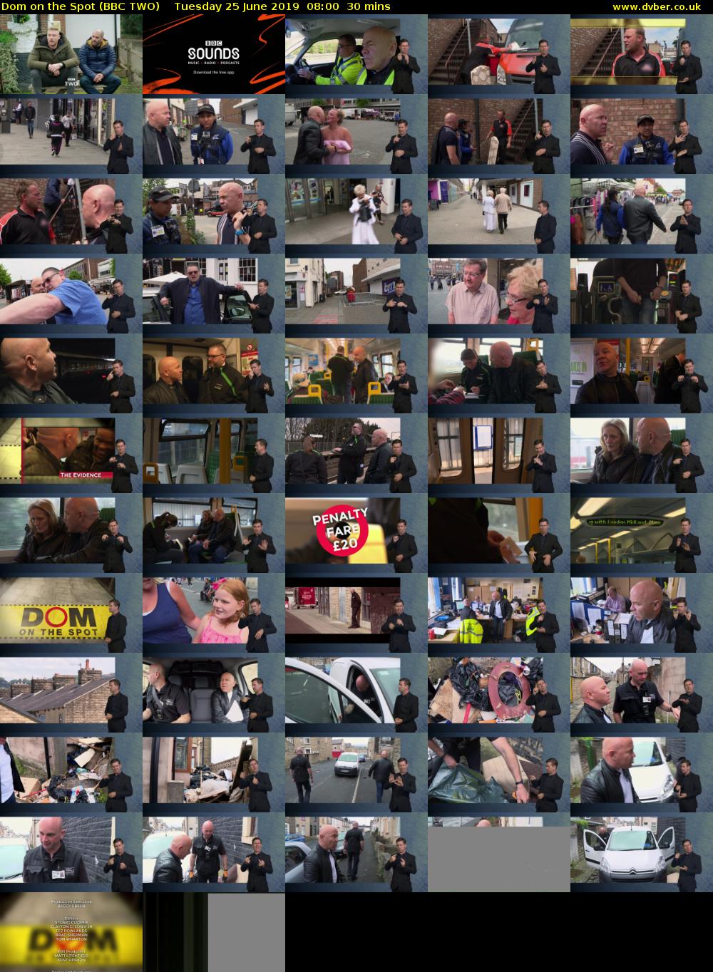 Dom on the Spot (BBC TWO) Tuesday 25 June 2019 08:00 - 08:30