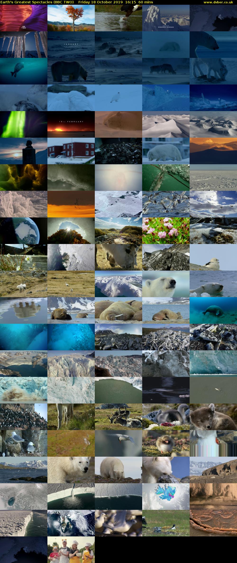 Earth's Greatest Spectacles (BBC TWO) Friday 18 October 2019 16:15 - 17:15