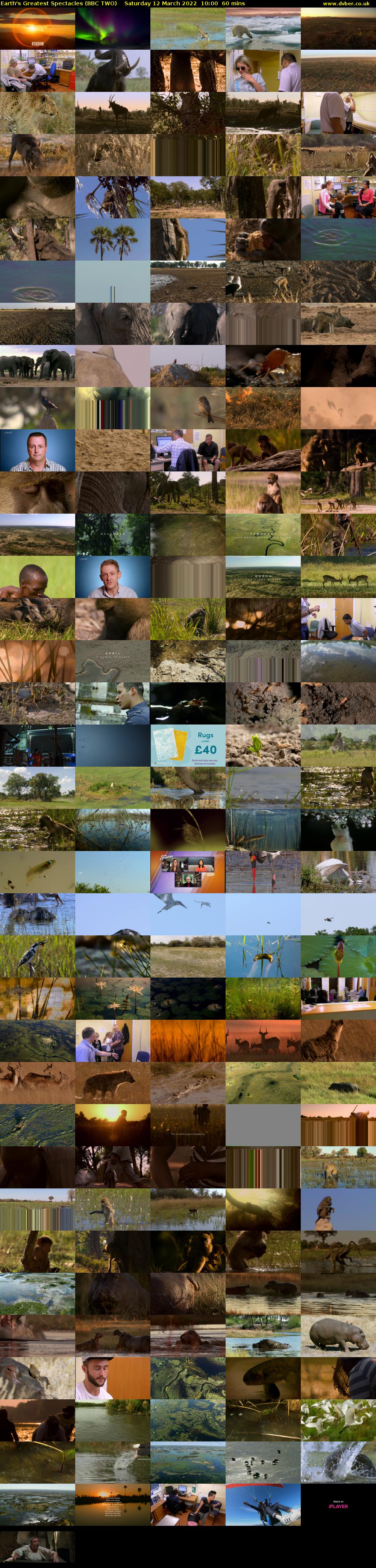 Earth's Greatest Spectacles (BBC TWO) Saturday 12 March 2022 10:00 - 11:00
