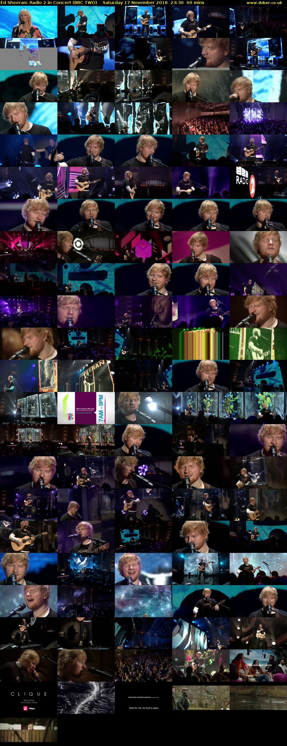 Ed Sheeran: Radio 2 in Concert (BBC TWO) Saturday 17 November 2018 23:30 - 00:30