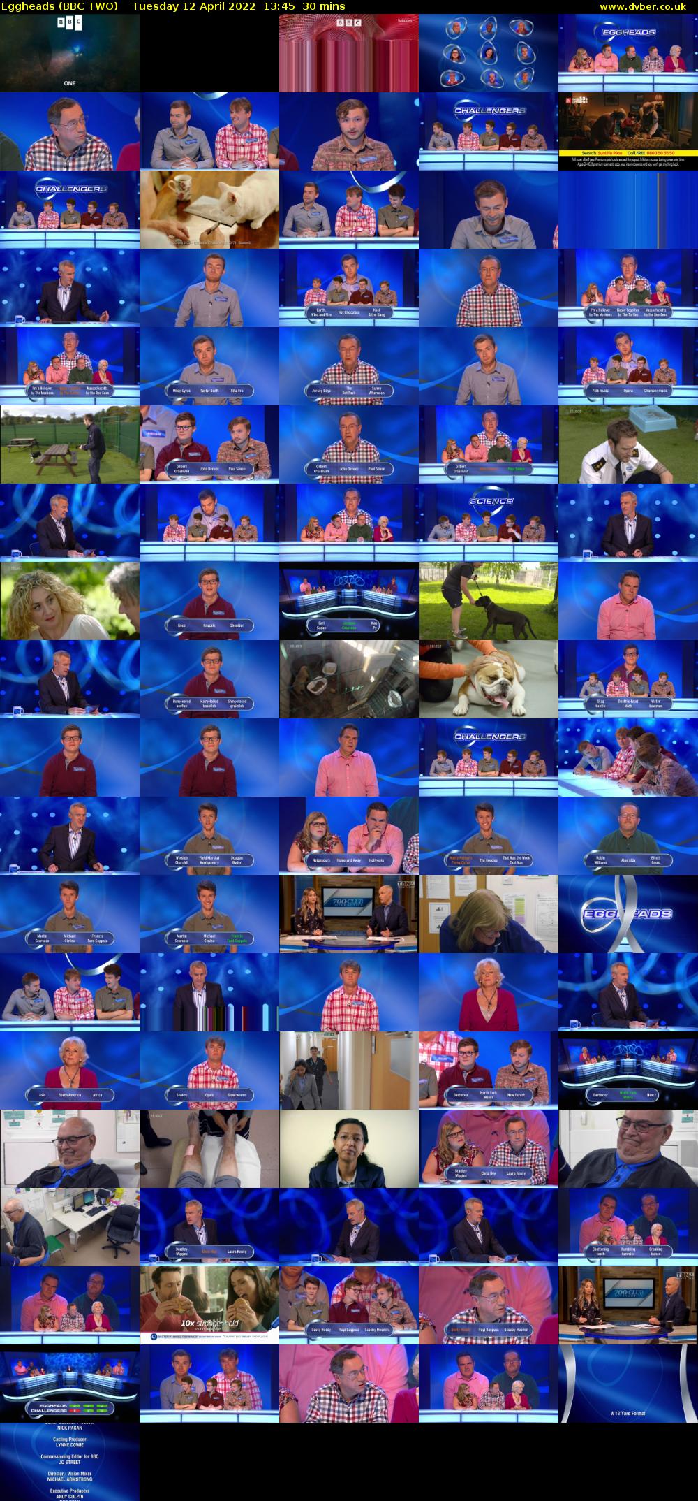 Eggheads (BBC TWO) Tuesday 12 April 2022 13:45 - 14:15