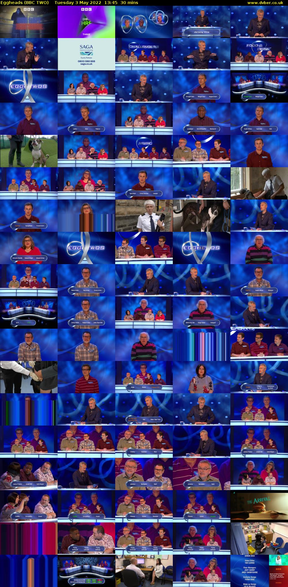 Eggheads (BBC TWO) Tuesday 3 May 2022 13:45 - 14:15