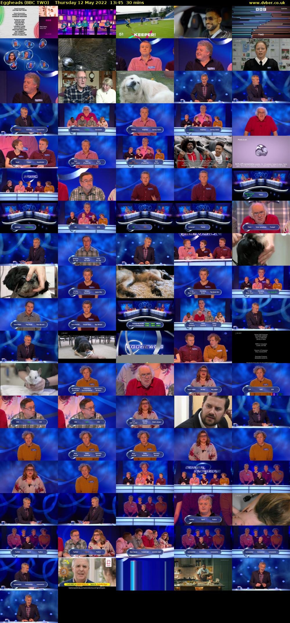 Eggheads (BBC TWO) Thursday 12 May 2022 13:45 - 14:15