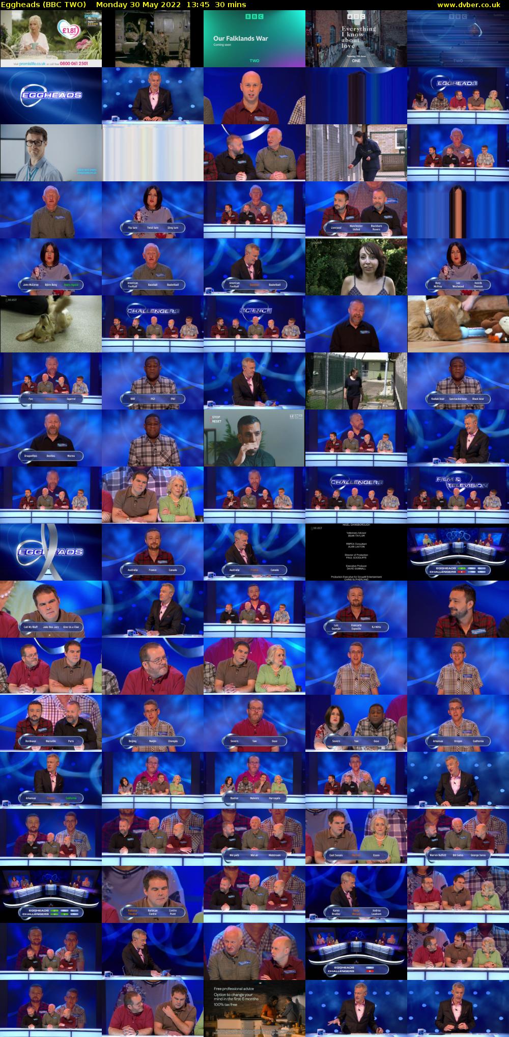 Eggheads (BBC TWO) Monday 30 May 2022 13:45 - 14:15
