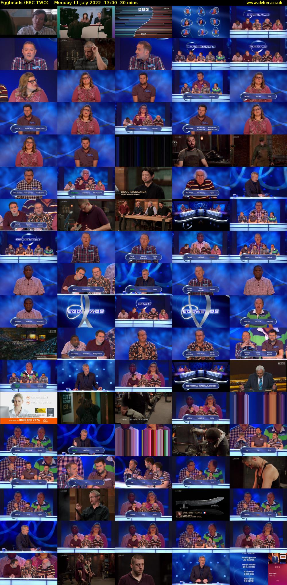 Eggheads (BBC TWO) Monday 11 July 2022 13:00 - 13:30
