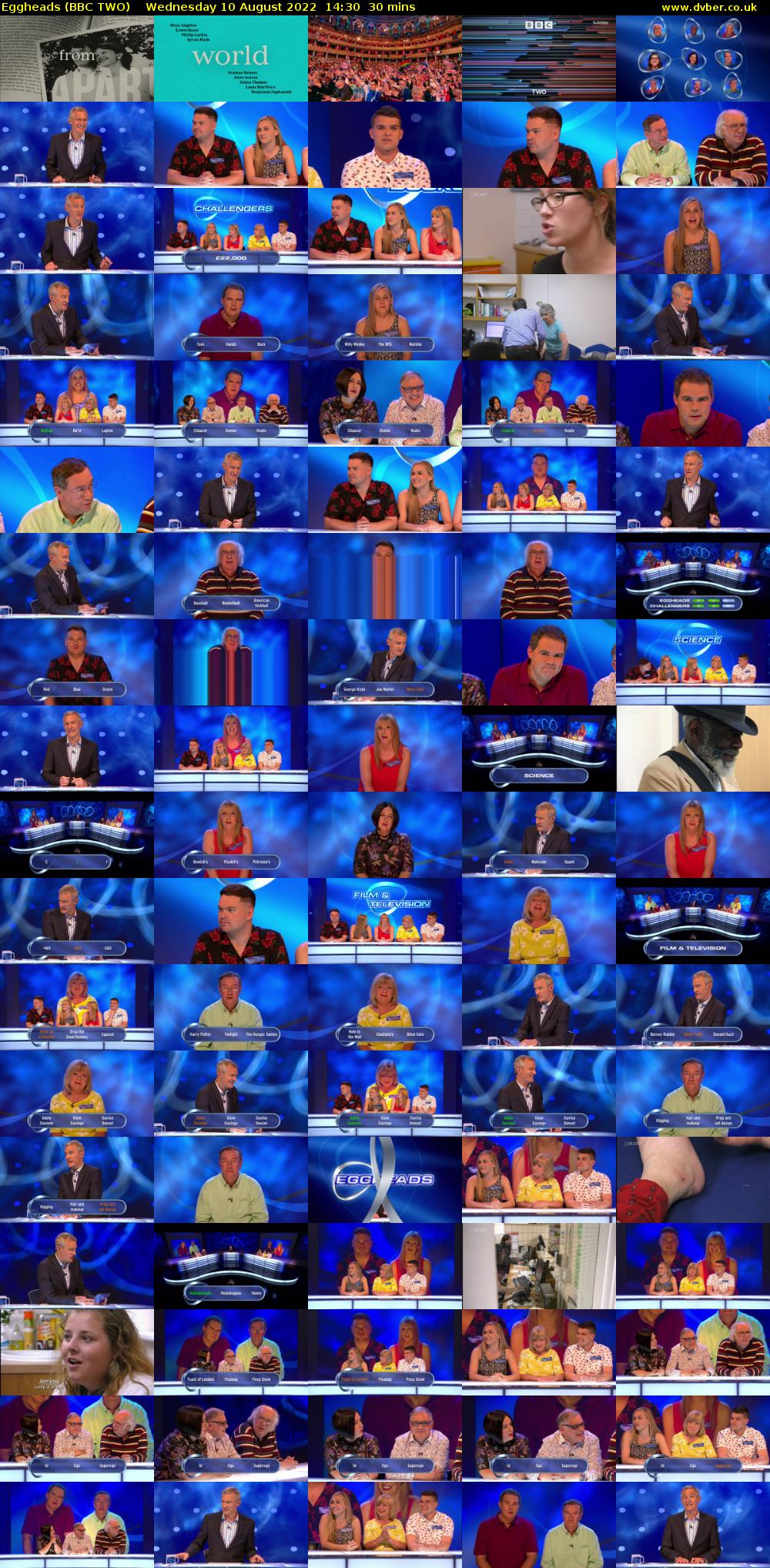 Eggheads (BBC TWO) Wednesday 10 August 2022 14:30 - 15:00
