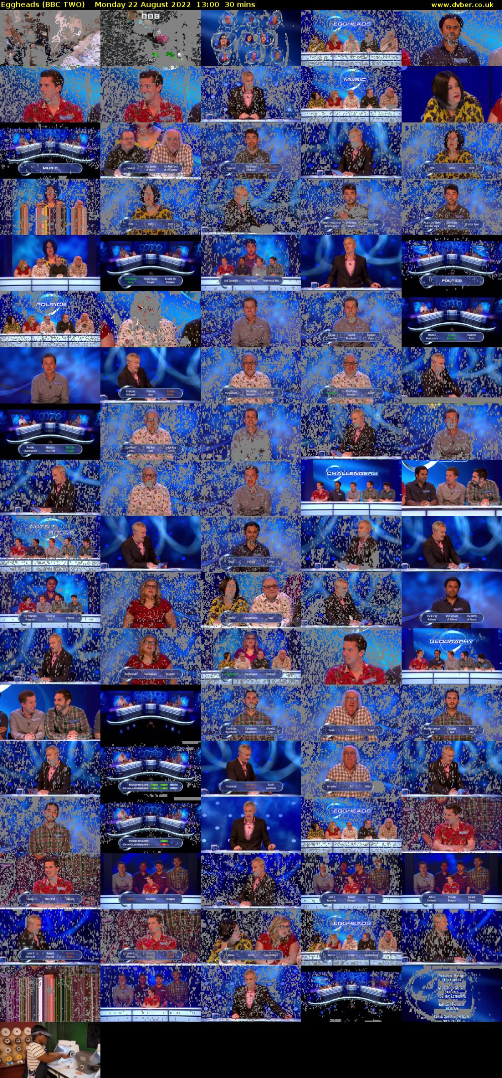 Eggheads (BBC TWO) Monday 22 August 2022 13:00 - 13:30