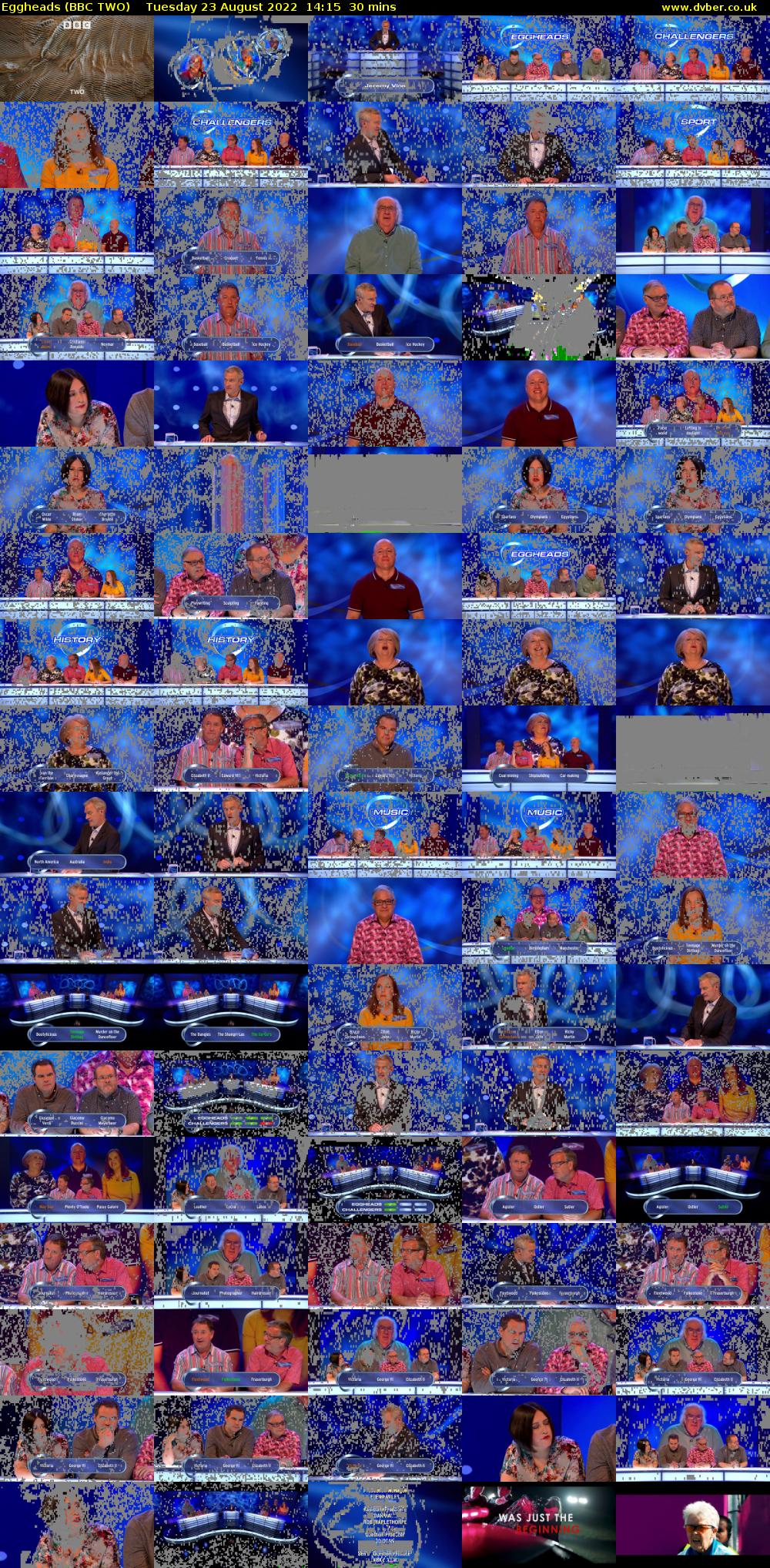 Eggheads (BBC TWO) Tuesday 23 August 2022 14:15 - 14:45