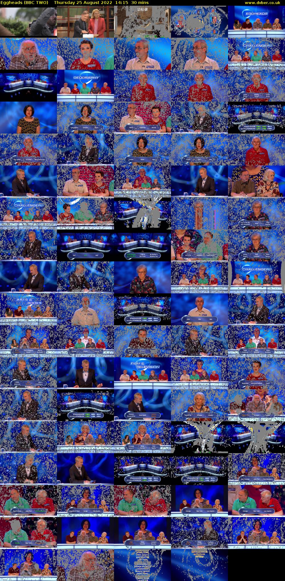 Eggheads (BBC TWO) Thursday 25 August 2022 14:15 - 14:45