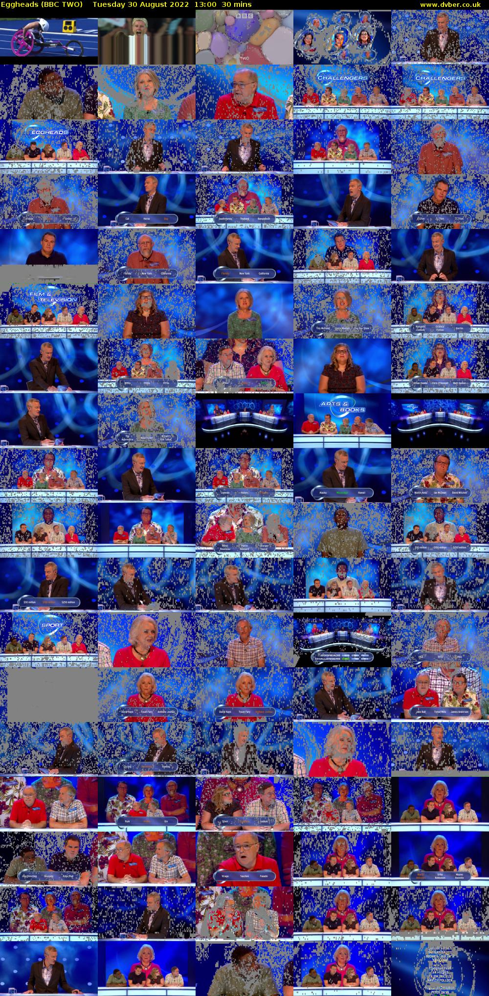 Eggheads (BBC TWO) Tuesday 30 August 2022 13:00 - 13:30