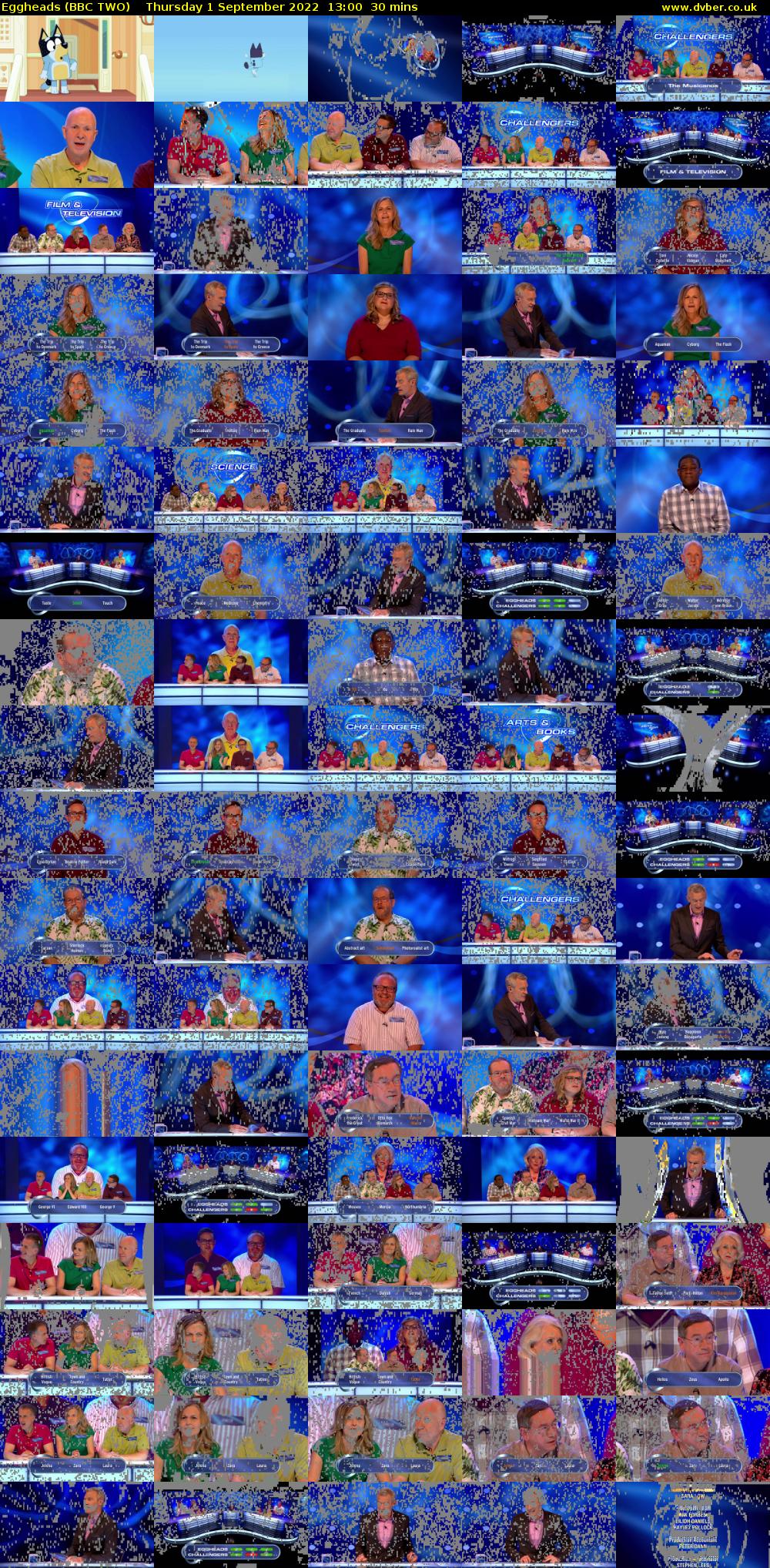 Eggheads (BBC TWO) Thursday 1 September 2022 13:00 - 13:30