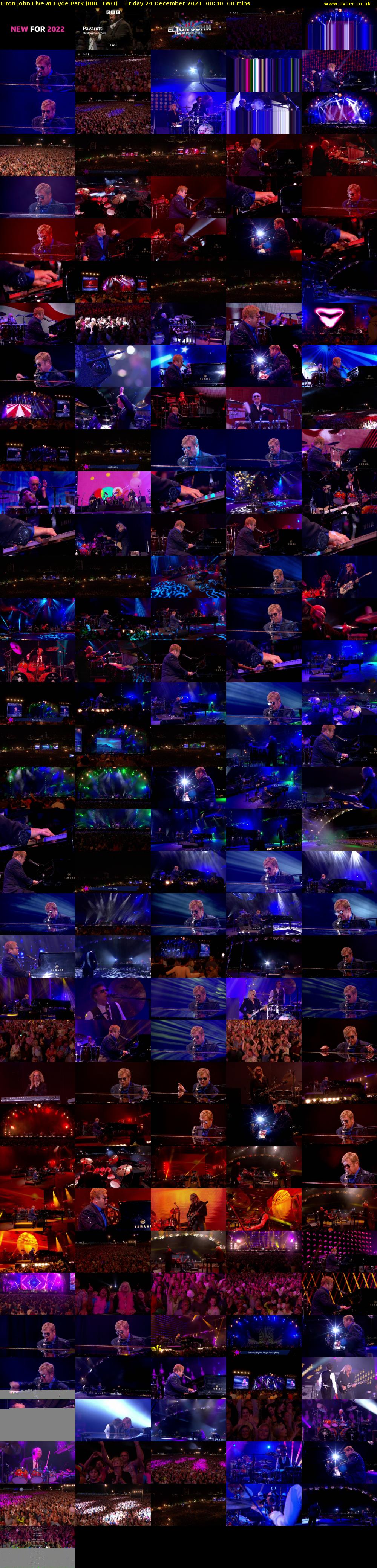 Elton John Live at Hyde Park (BBC TWO) Friday 24 December 2021 00:40 - 01:40