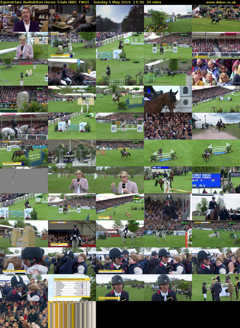 Equestrian: Badminton Horse Trials (BBC TWO) Sunday 5 May 2019 17:30 - 18:00