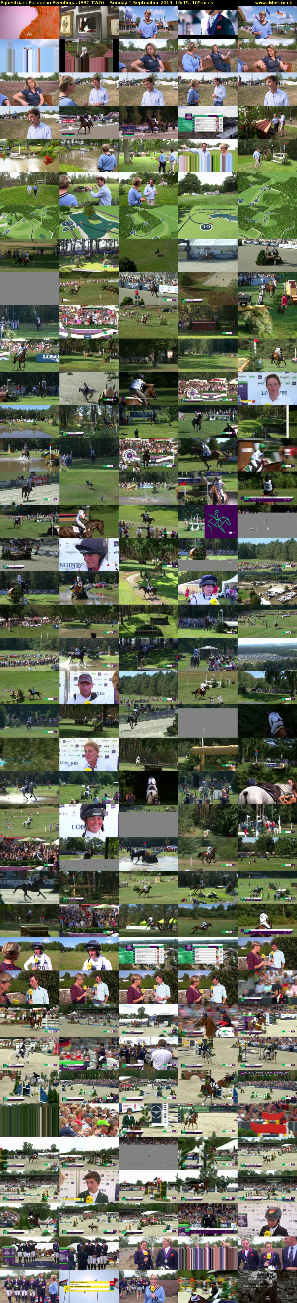 Equestrian: European Eventing... (BBC TWO) Sunday 1 September 2019 16:15 - 18:00
