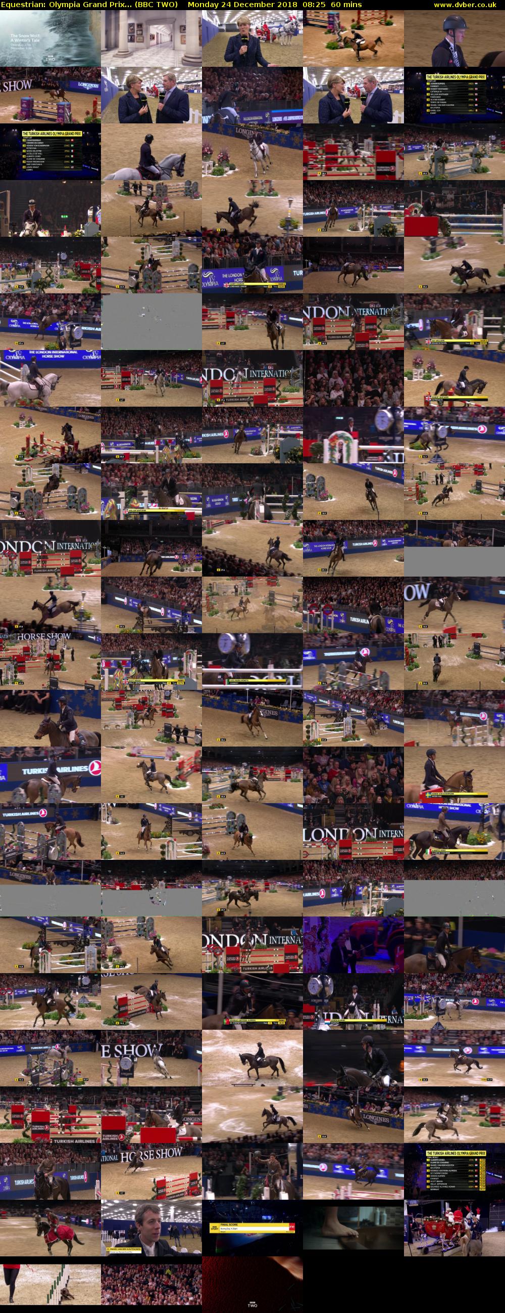 Equestrian: Olympia Grand Prix... (BBC TWO) Monday 24 December 2018 08:25 - 09:25