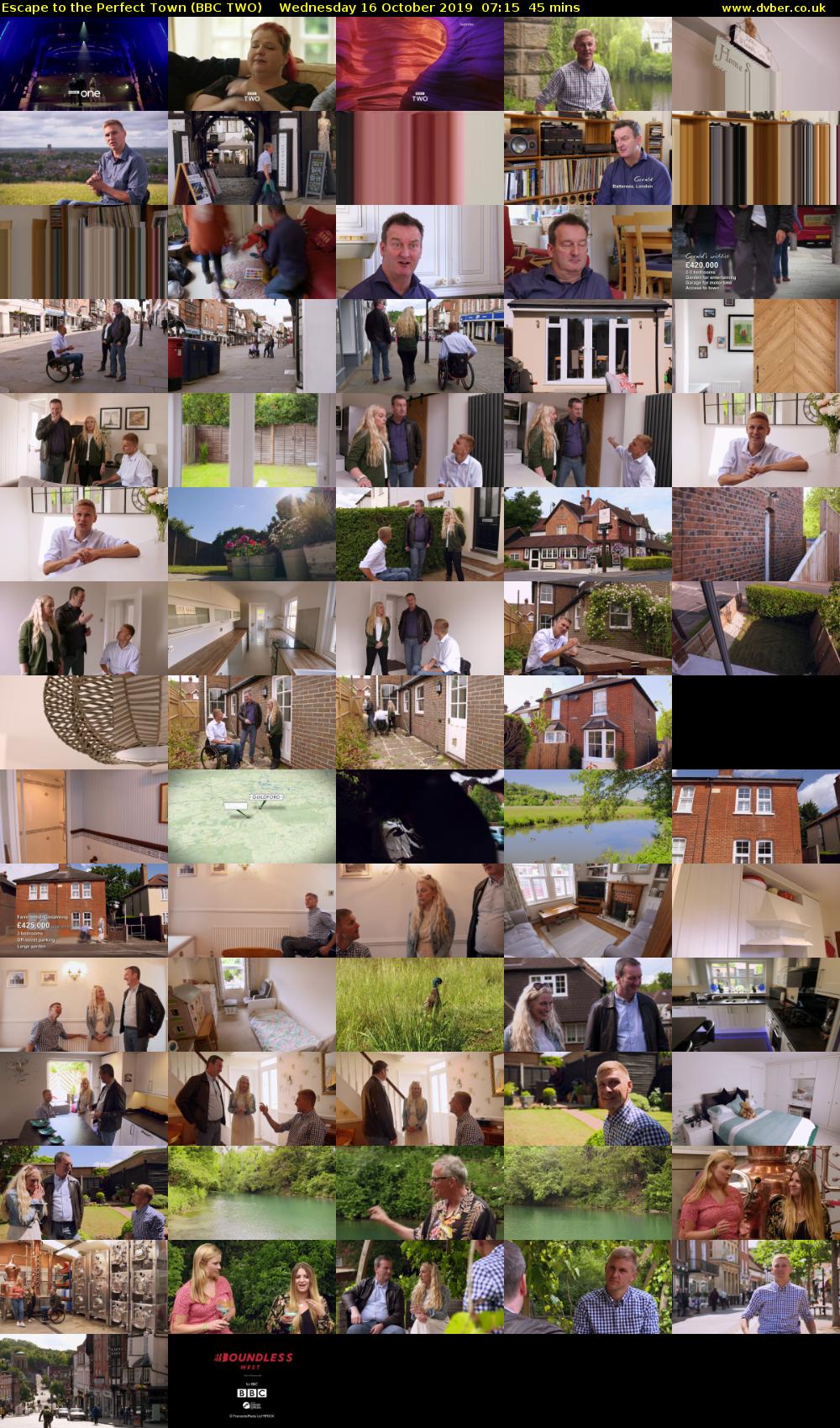 Escape to the Perfect Town (BBC TWO) Wednesday 16 October 2019 07:15 - 08:00