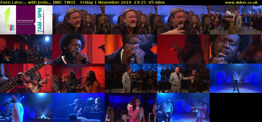 Even Later... with Jools... (BBC TWO) Friday 1 November 2019 23:15 - 00:20