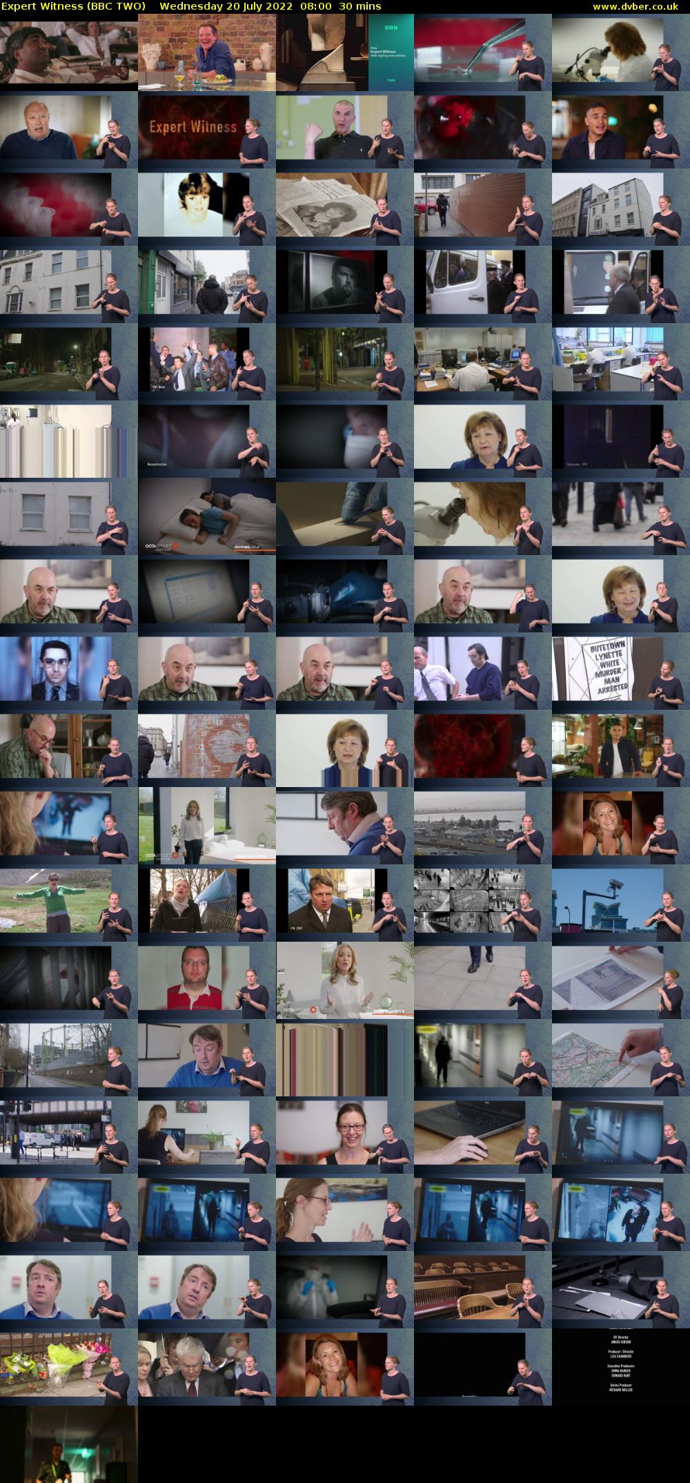 Expert Witness (BBC TWO) Wednesday 20 July 2022 08:00 - 08:30