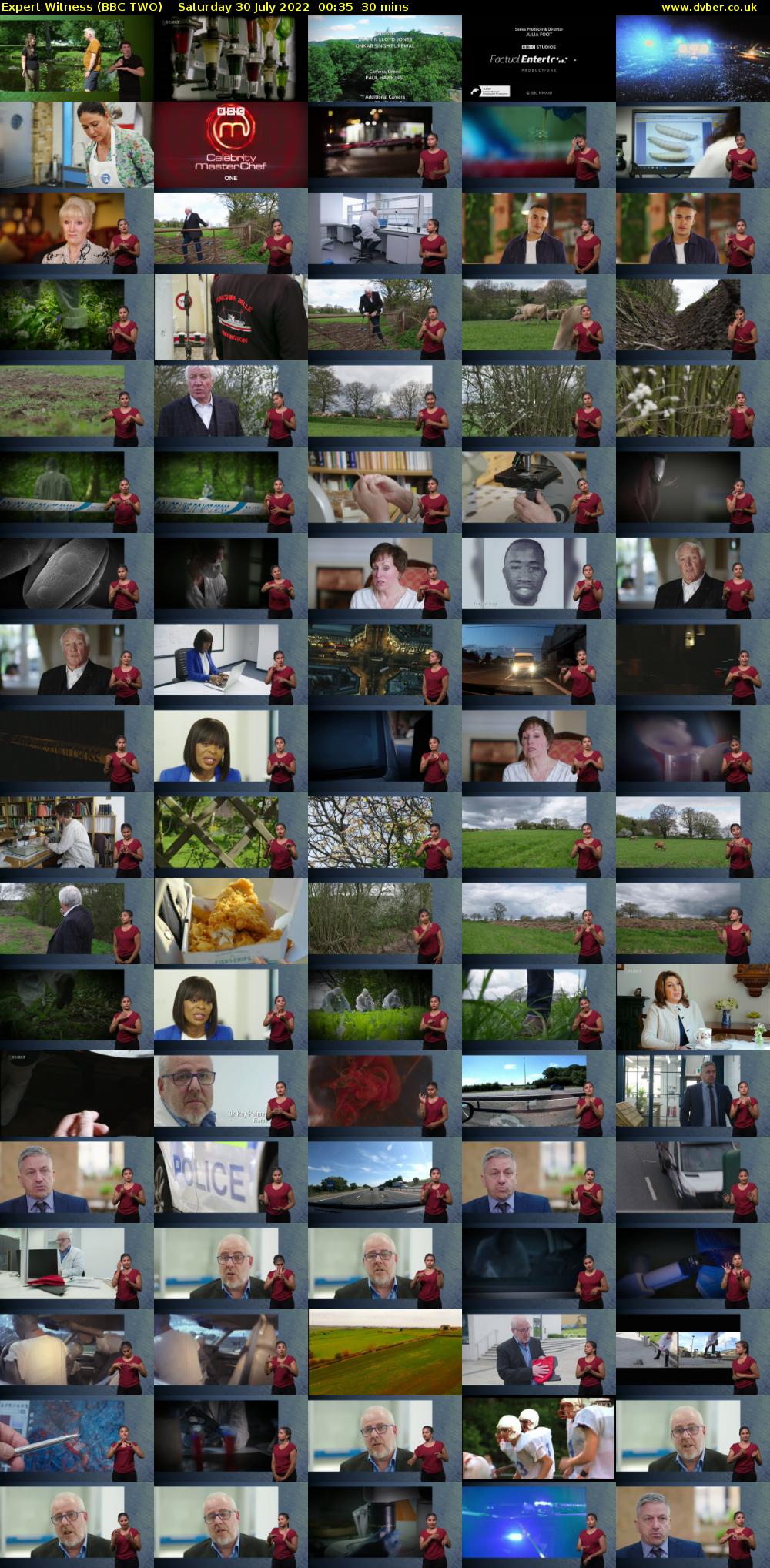 Expert Witness (BBC TWO) Saturday 30 July 2022 00:35 - 01:05