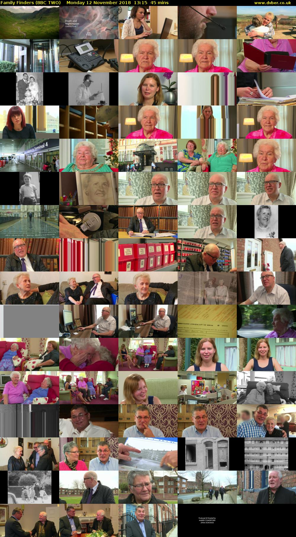 Family Finders (BBC TWO) Monday 12 November 2018 13:15 - 14:00