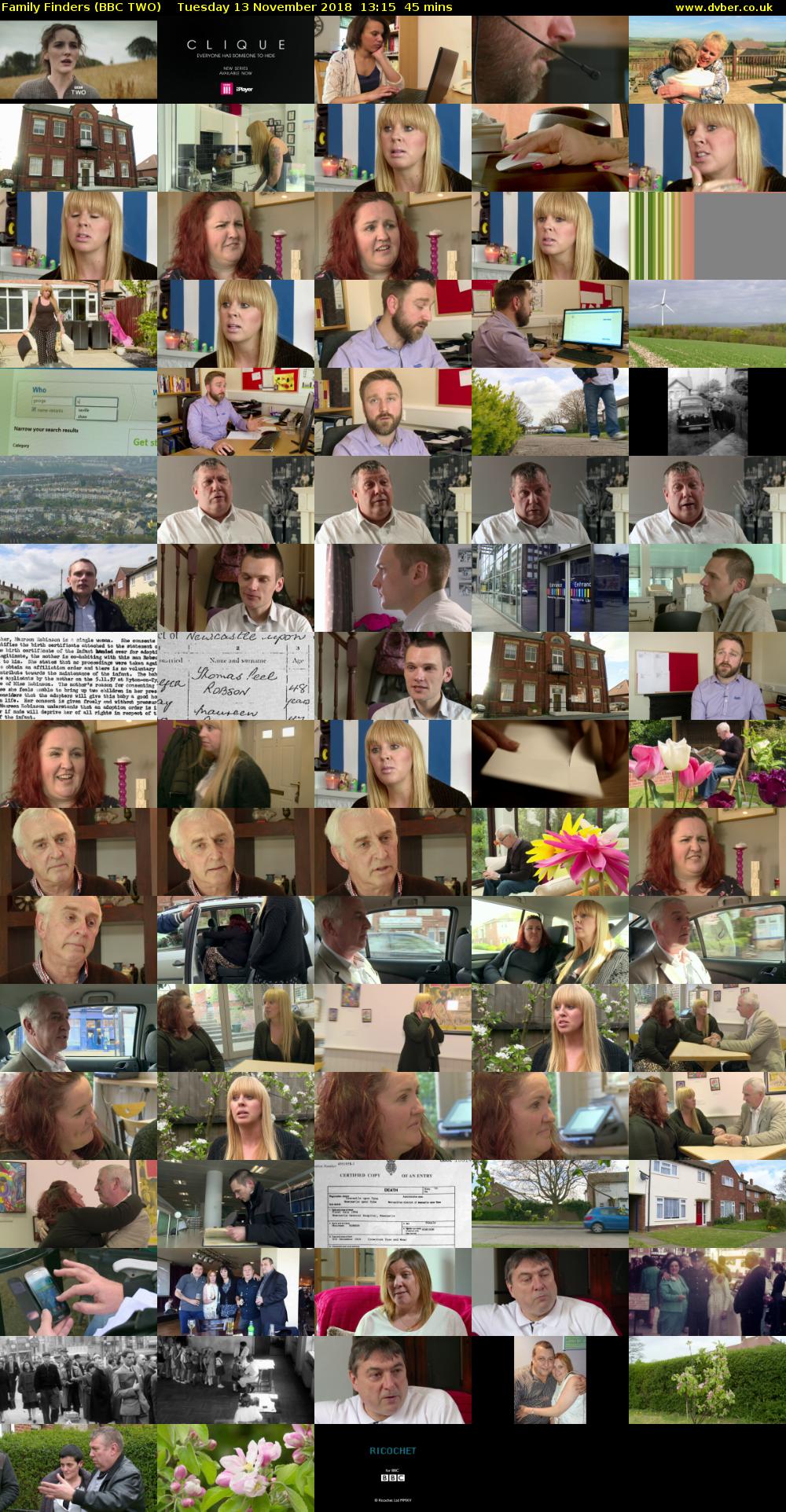 Family Finders (BBC TWO) Tuesday 13 November 2018 13:15 - 14:00