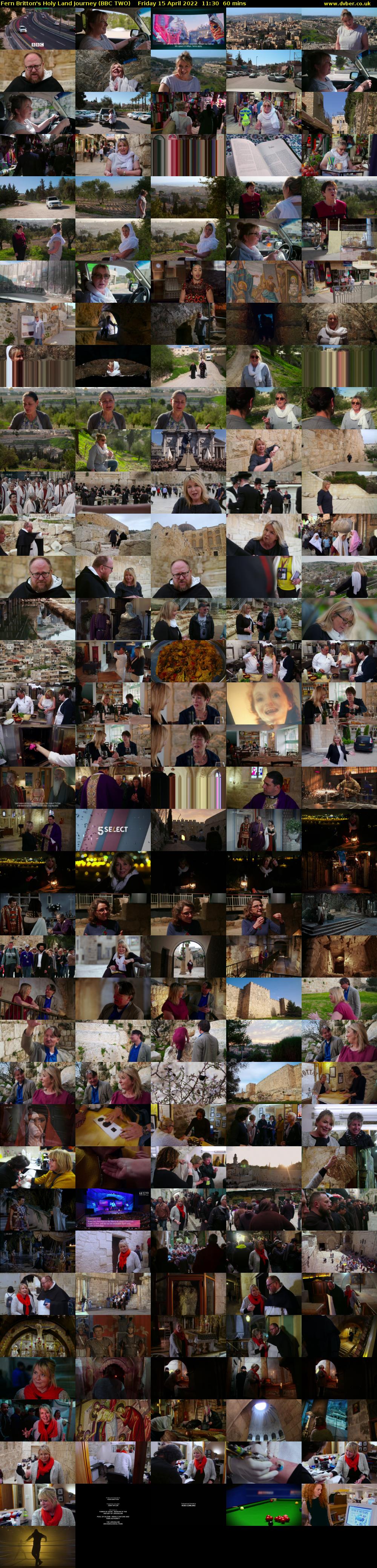 Fern Britton's Holy Land Journey (BBC TWO) Friday 15 April 2022 11:30 - 12:30