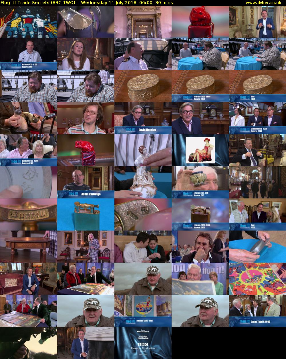 Flog It! Trade Secrets (BBC TWO) Wednesday 11 July 2018 06:00 - 06:30