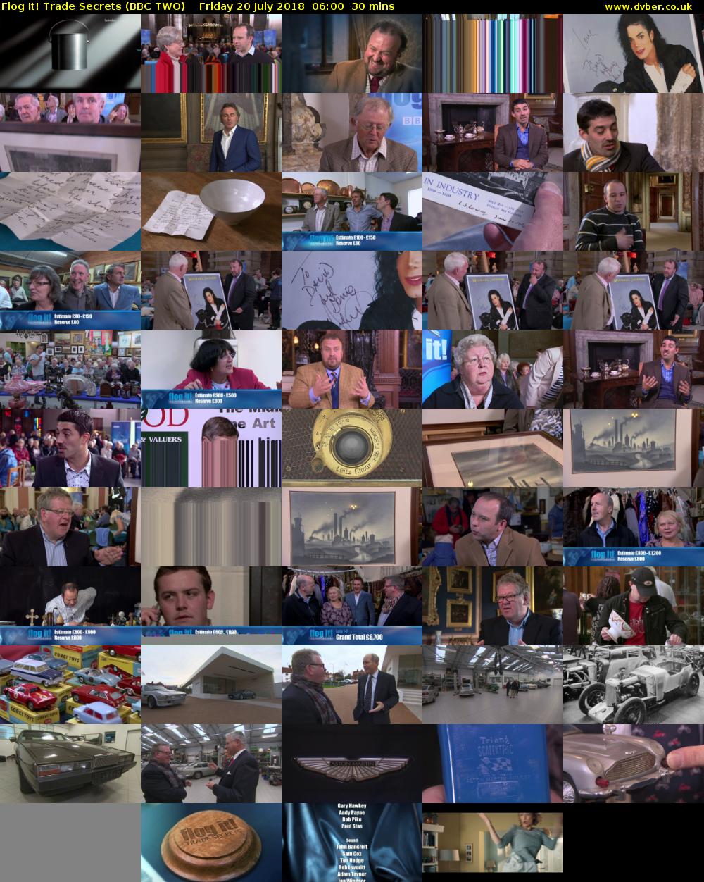 Flog It! Trade Secrets (BBC TWO) Friday 20 July 2018 06:00 - 06:30