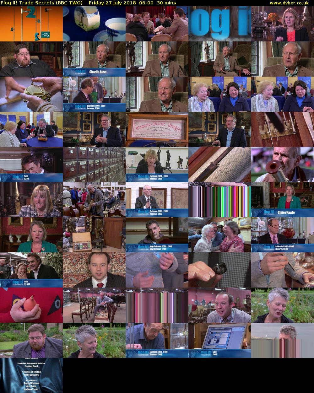 Flog It! Trade Secrets (BBC TWO) Friday 27 July 2018 06:00 - 06:30