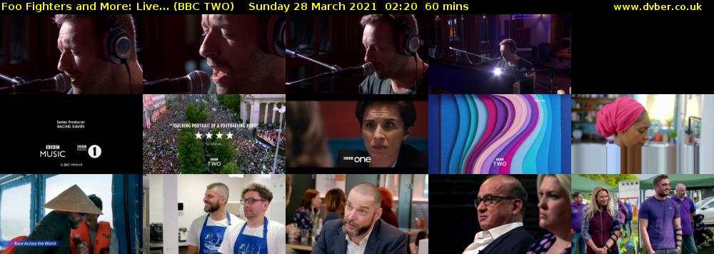 Foo Fighters and More: Live... (BBC TWO) Sunday 28 March 2021 02:20 - 03:20