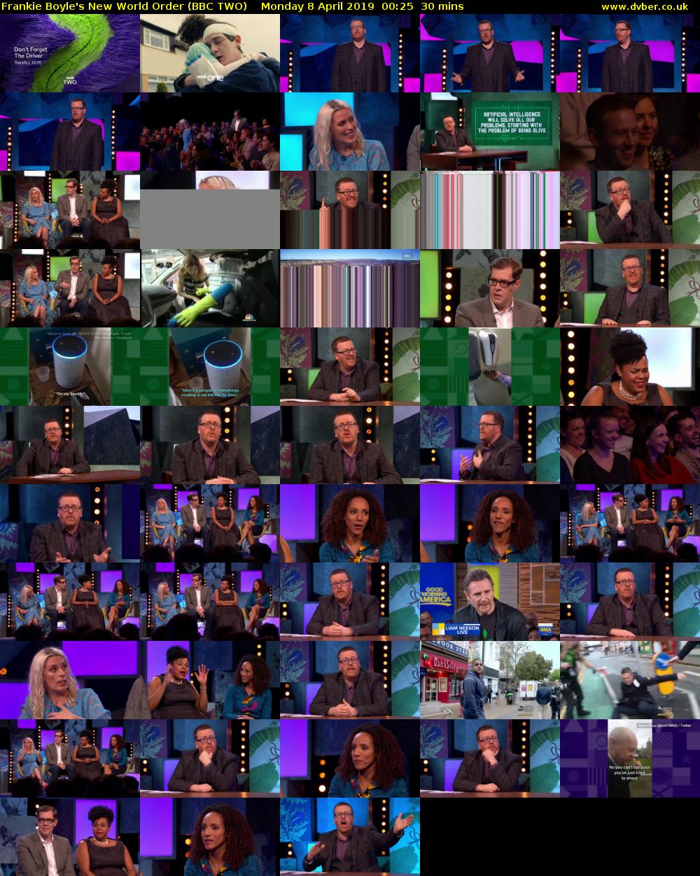 Frankie Boyle's New World Order (BBC TWO) Monday 8 April 2019 00:25 - 00:55