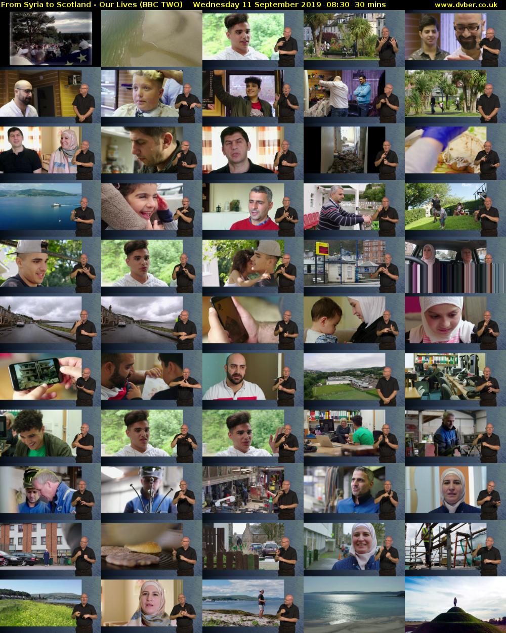 From Syria to Scotland - Our Lives (BBC TWO) Wednesday 11 September 2019 08:30 - 09:00