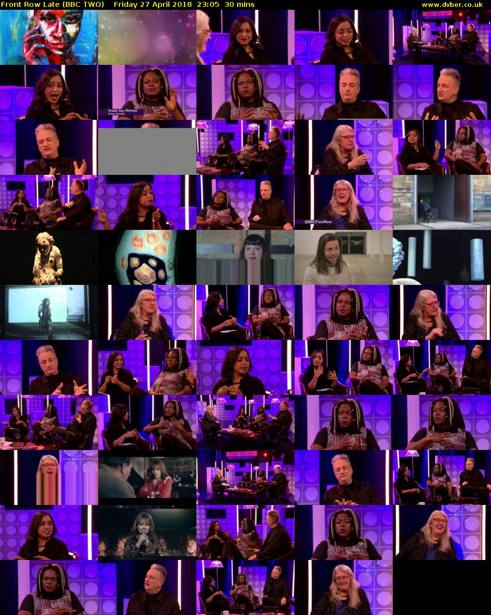 Front Row Late (BBC TWO) Friday 27 April 2018 23:05 - 23:35