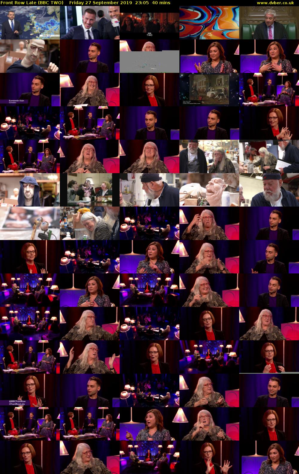 Front Row Late (BBC TWO) Friday 27 September 2019 23:05 - 23:45