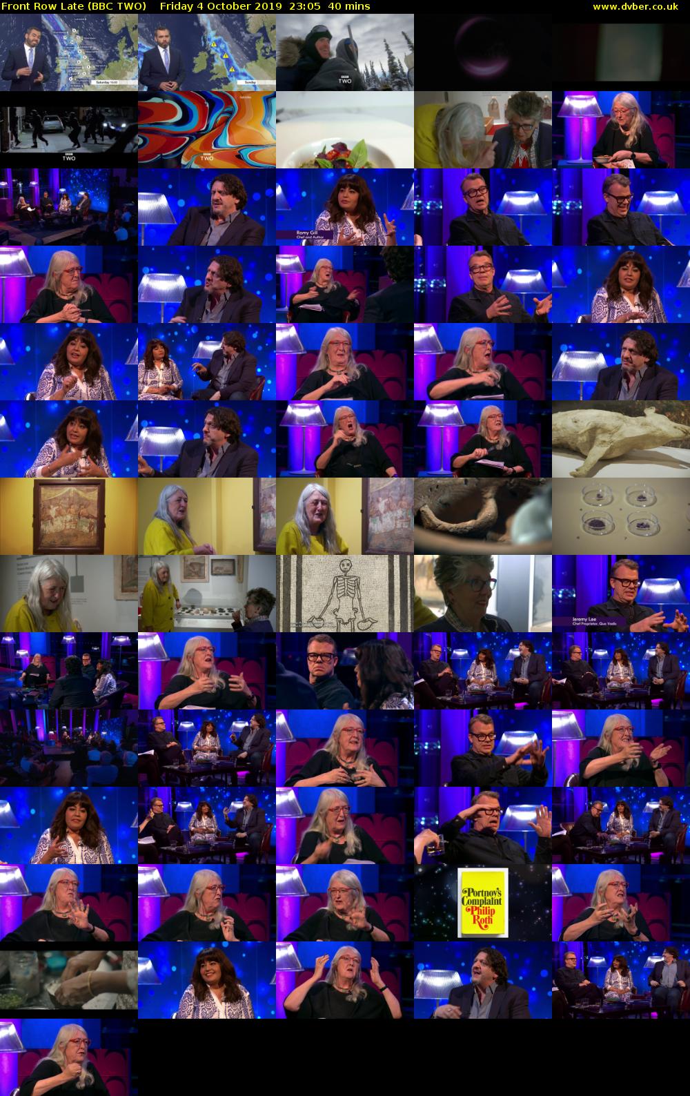 Front Row Late (BBC TWO) Friday 4 October 2019 23:05 - 23:45