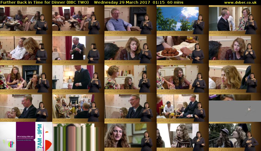 Further Back in Time for Dinner (BBC TWO) Wednesday 29 March 2017 01:15 - 02:15