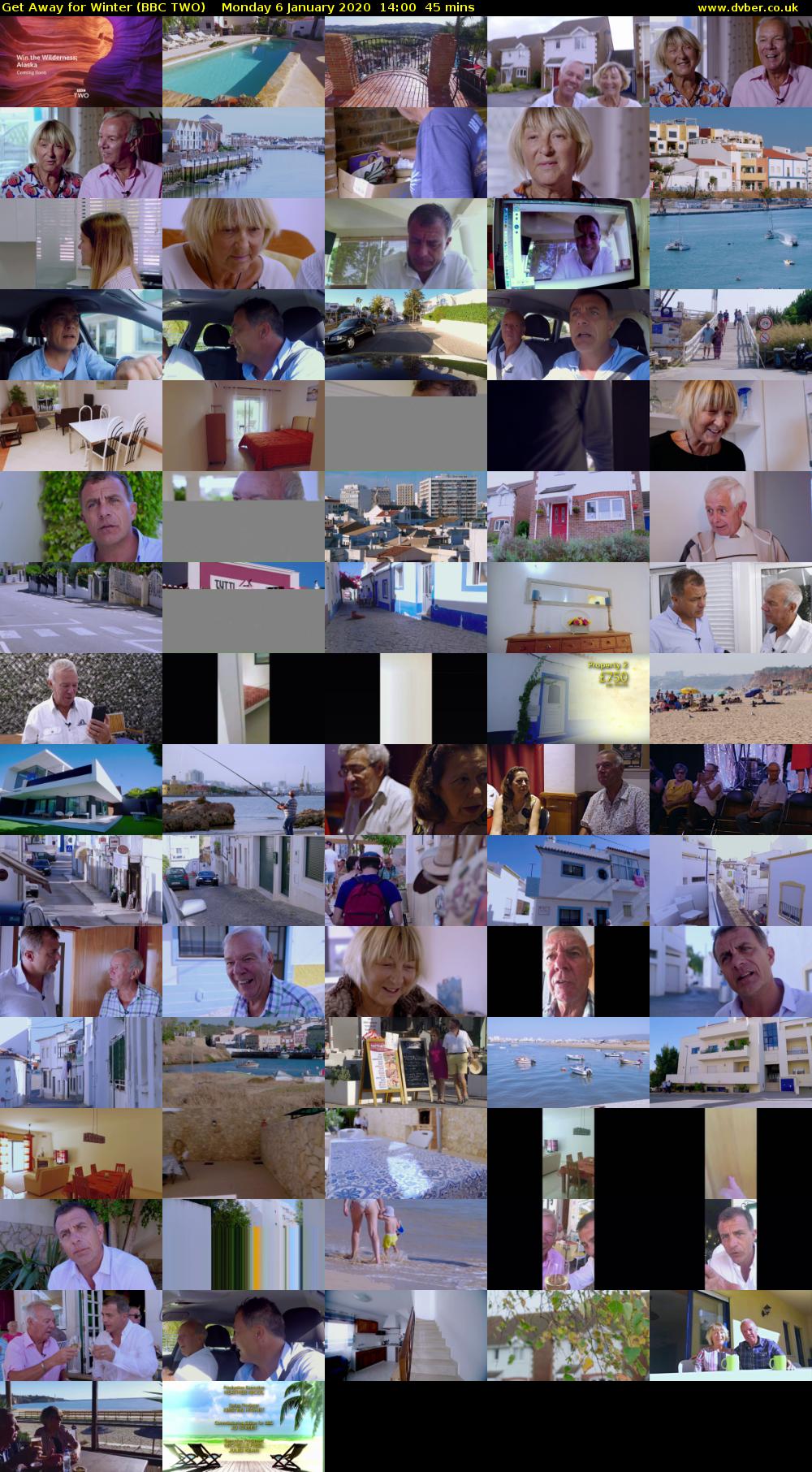 Get Away for Winter (BBC TWO) Monday 6 January 2020 14:00 - 14:45